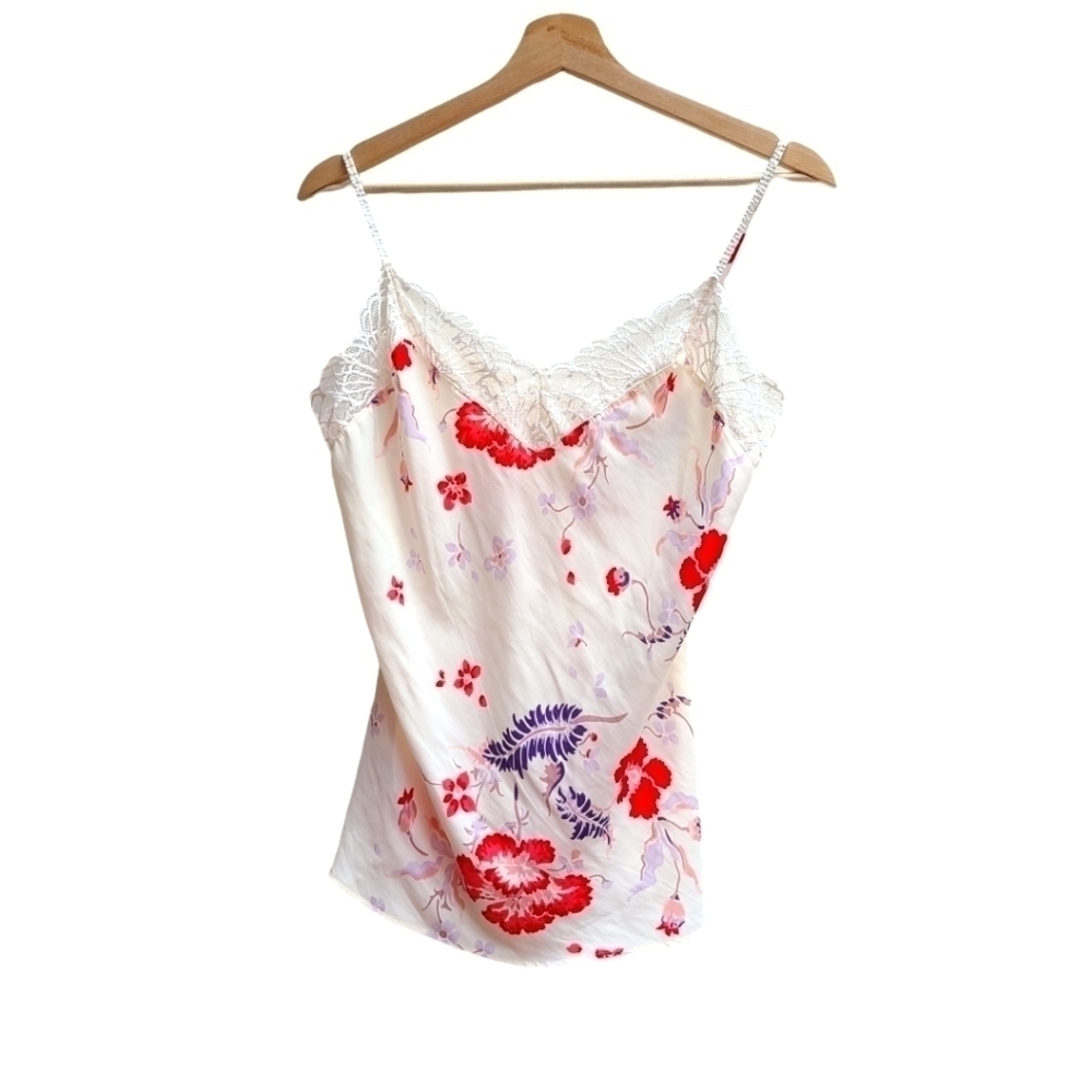 Josie Lace Trim Floral Camisole Top, Size Small